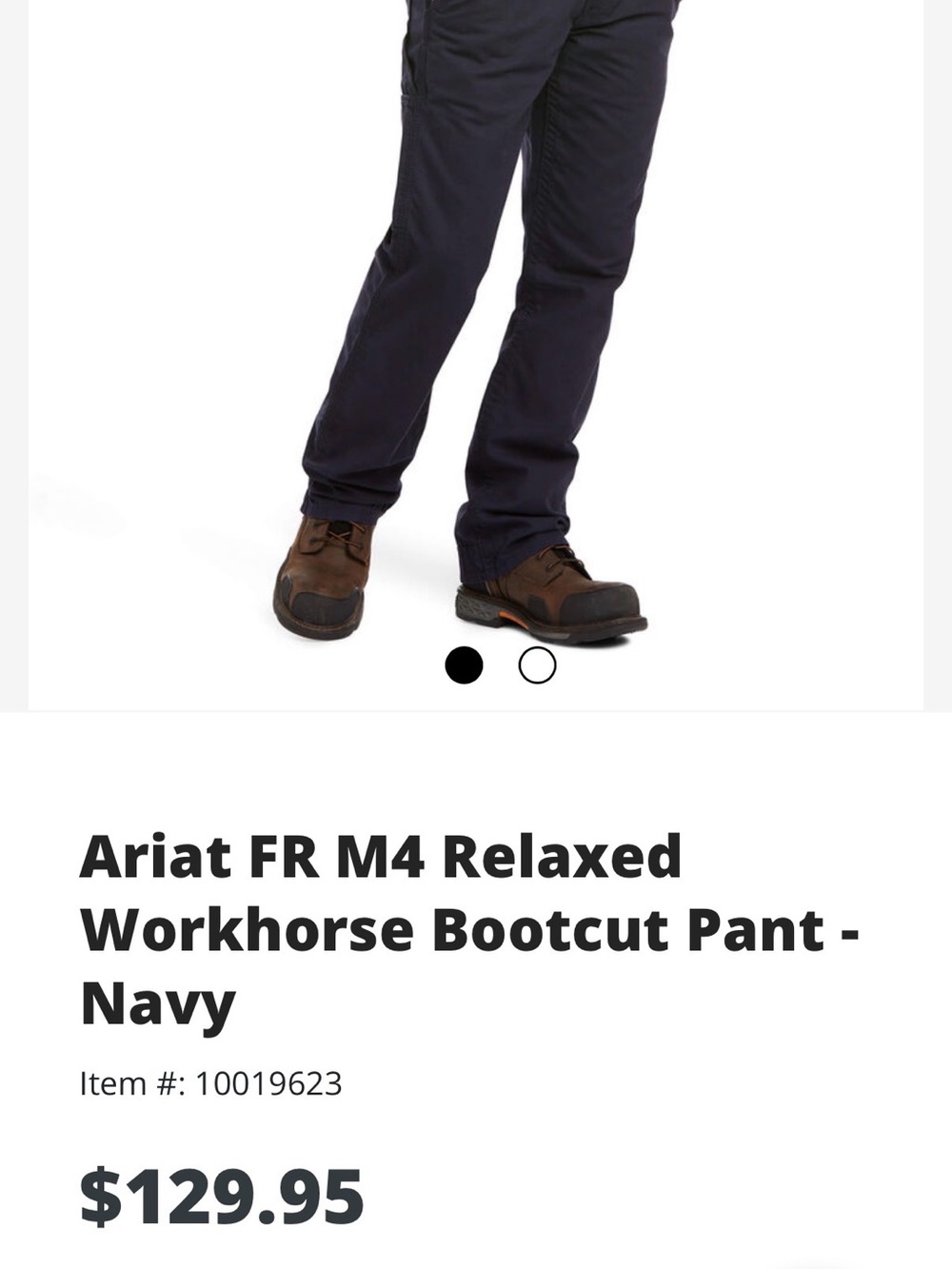 Ariat Men's Navy Fire Resistant Bootcut pant. Size 38x32